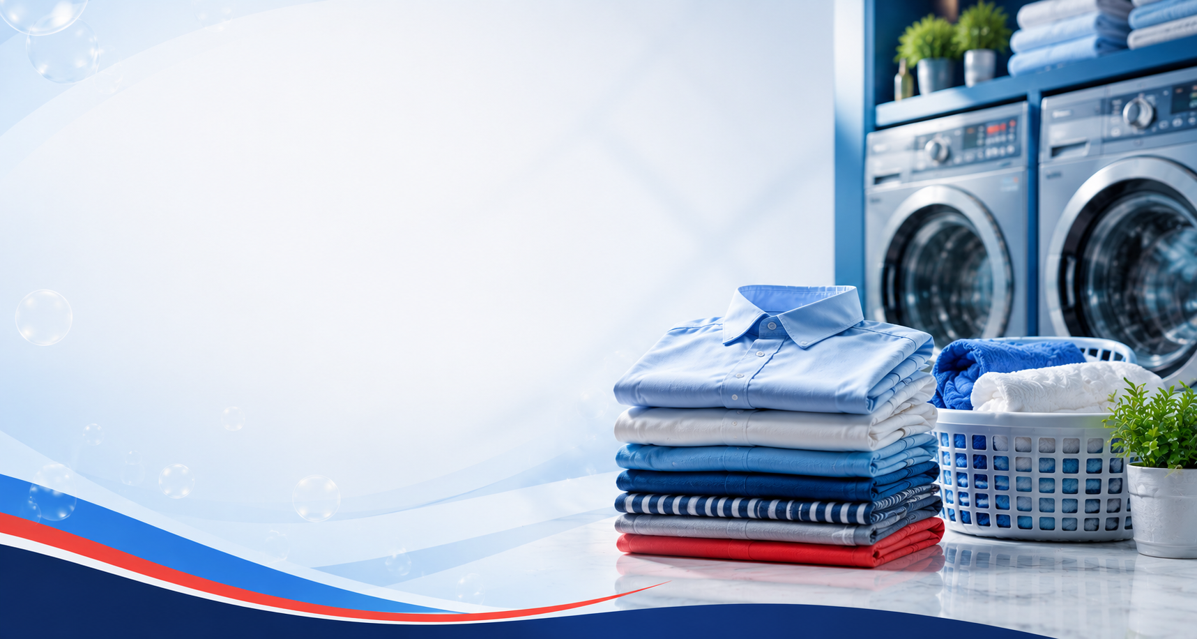Fresh folded laundry background