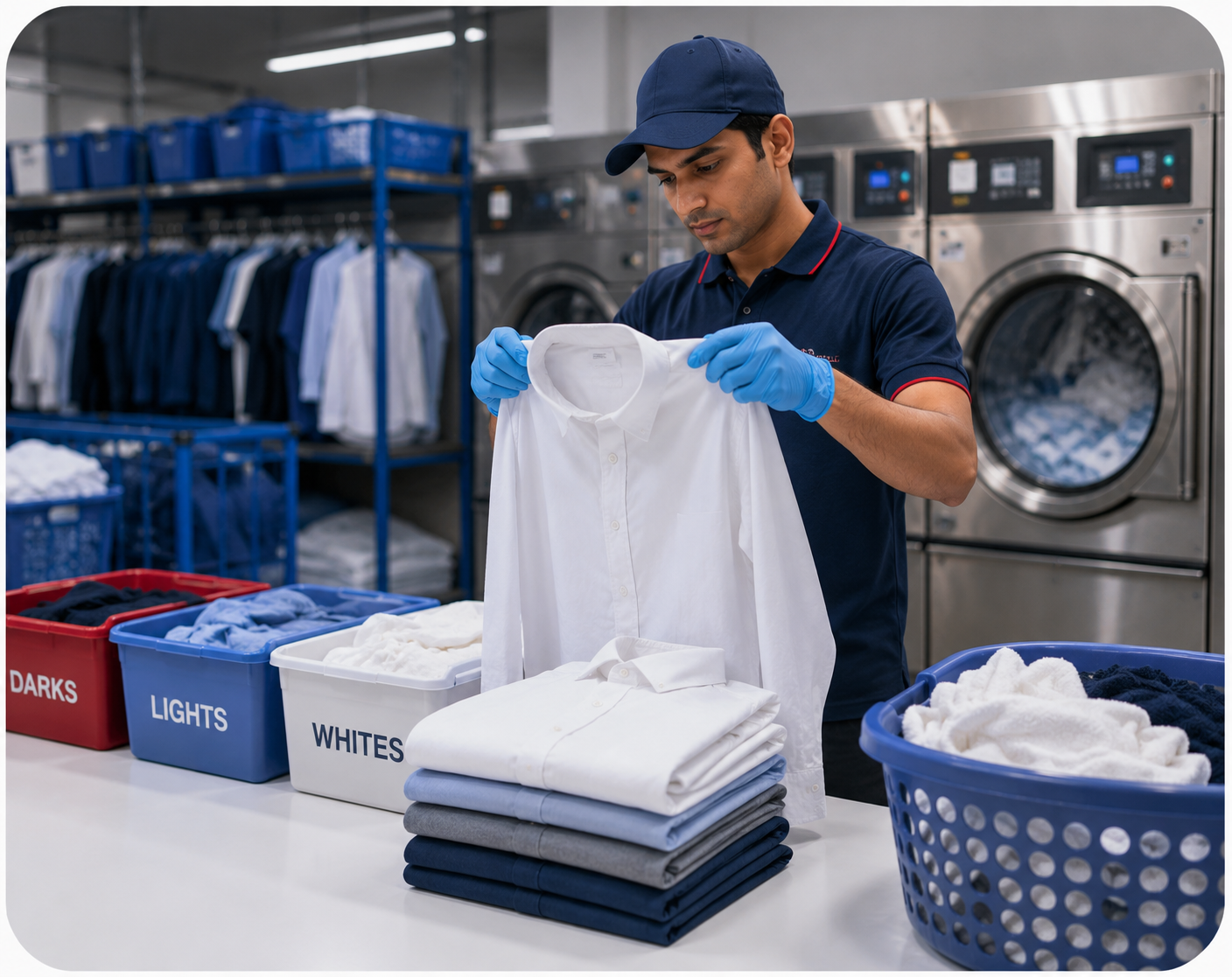Laundry wash and quality inspection process