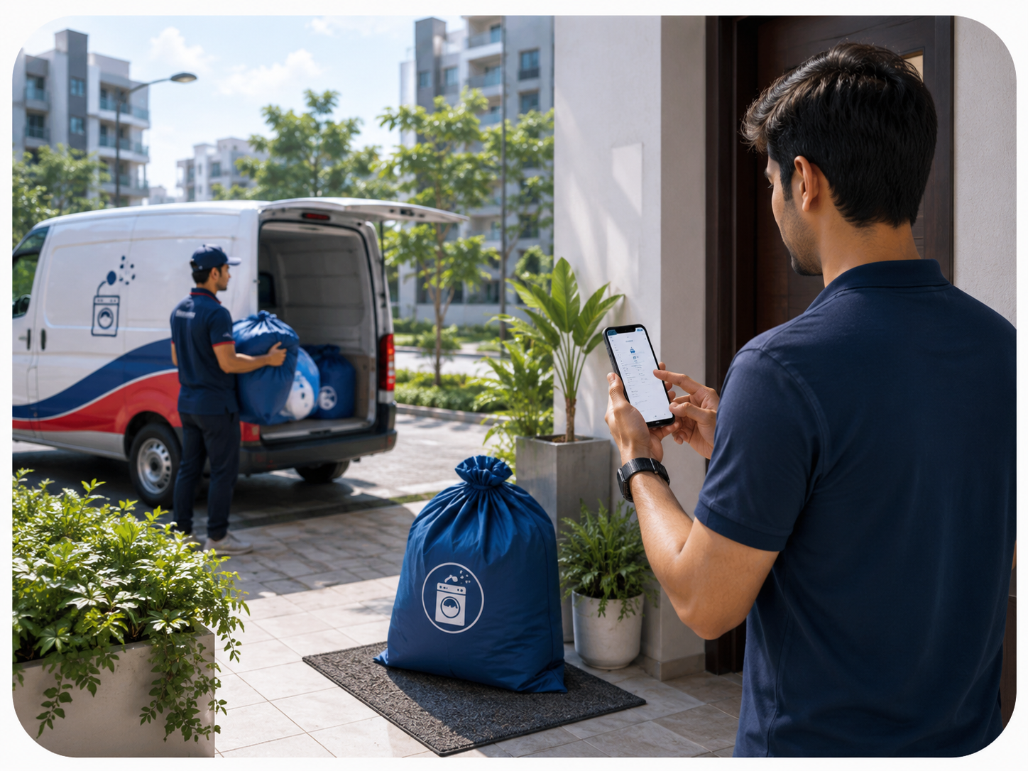 Schedule laundry pickup online New Town